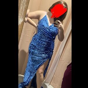 Blue Sequin Prom/Ball Gown